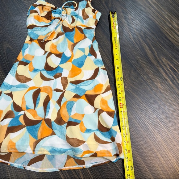 NWT Y2K Style Abercrombie and Fitch Mini Tank Dress Size XXSP Abstract Color - Picture 3 of 7